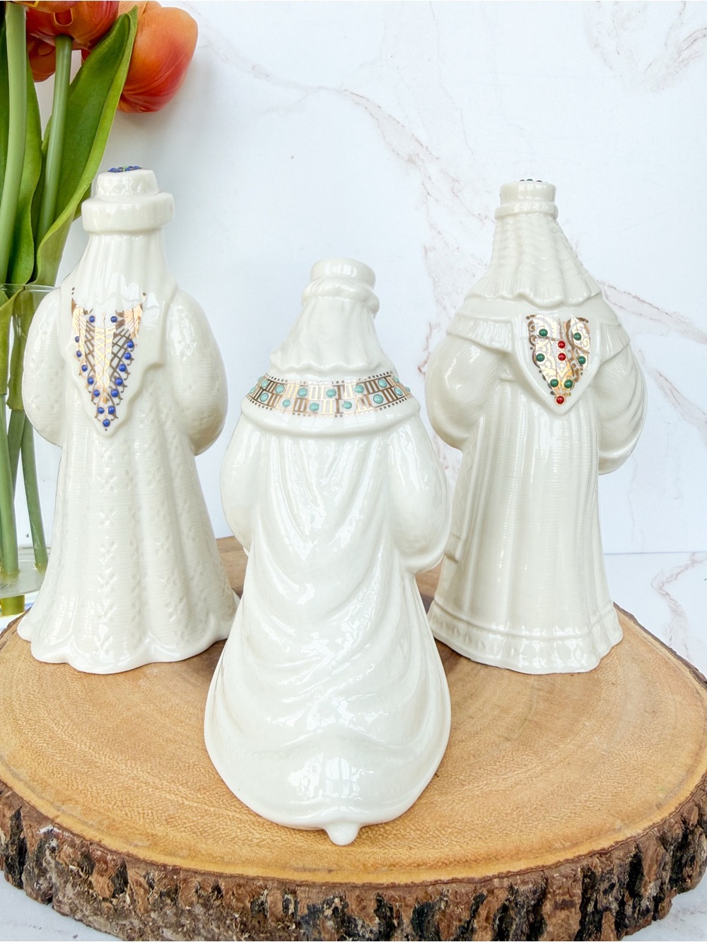 Vintage Lenox Bejeweled Porcelain Three Kings Wisemen - Complete set of 3 - Picture 2 of 9